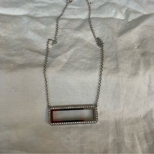 Silver Bar Necklace hinged locket